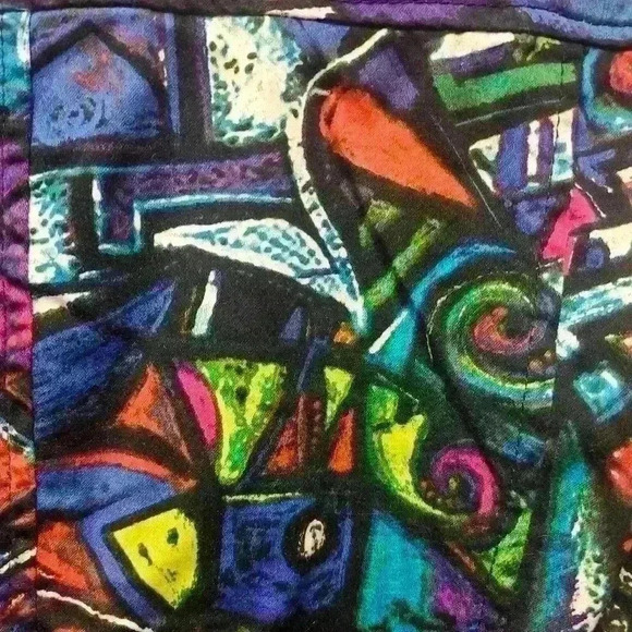 Chico's Women's Colorful Abstract Button Up Lightweight Jacket Multicolor Size M - Picture 7 of 7